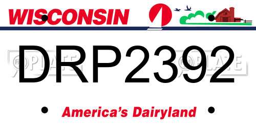 DRP2392 Wisconsin License Plate