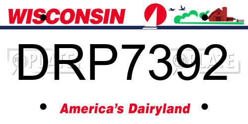DRP7392 Wisconsin License Plate