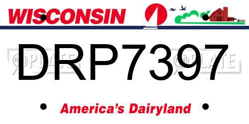 DRP7397 Wisconsin License Plate