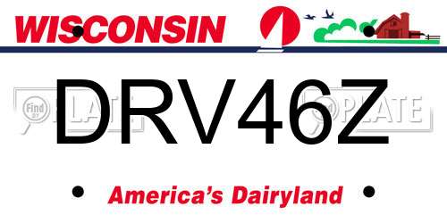 DRV46Z Wisconsin License Plate
