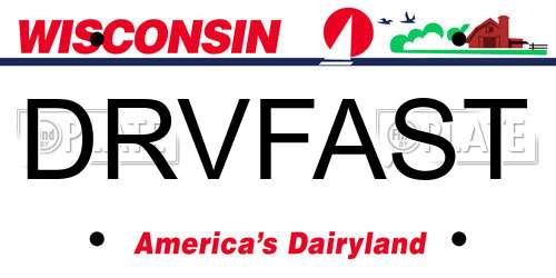 DRVFAST Wisconsin License Plate