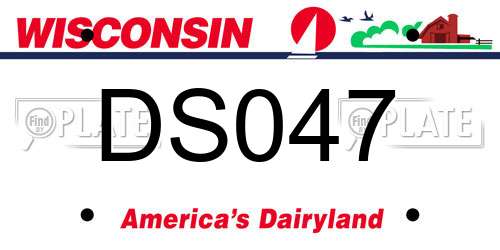 DS047 Wisconsin License Plate
