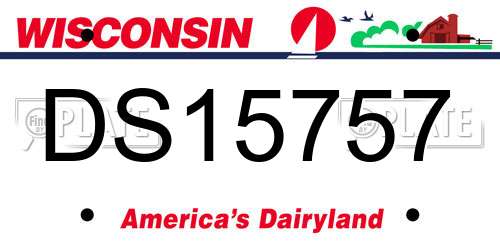 DS15757 Wisconsin License Plate