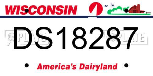 DS18287 Wisconsin License Plate