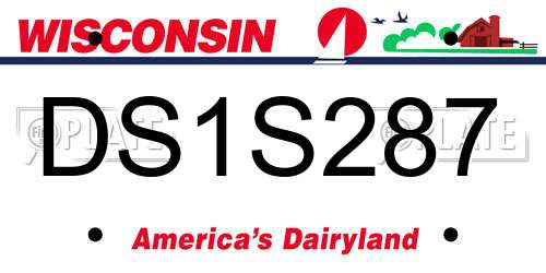 DS1S287 Wisconsin License Plate