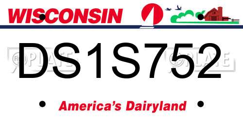 DS1S752 Wisconsin License Plate