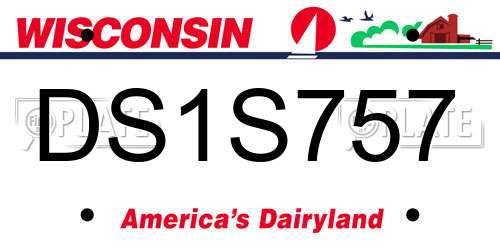 DS1S757 Wisconsin License Plate