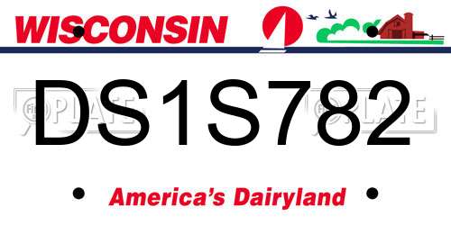 DS1S782 Wisconsin License Plate