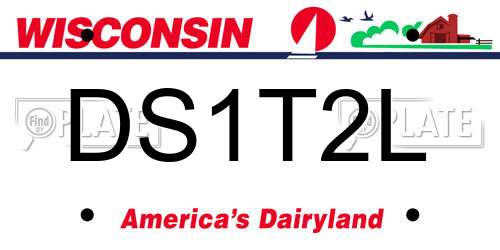 DS1T2L Wisconsin License Plate