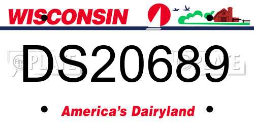 DS20689 Wisconsin License Plate
