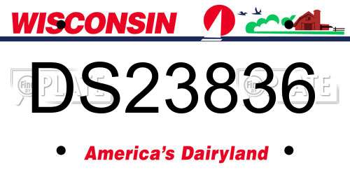 DS23836 Wisconsin License Plate