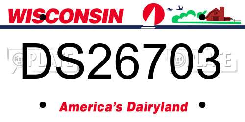 DS26703 Wisconsin License Plate