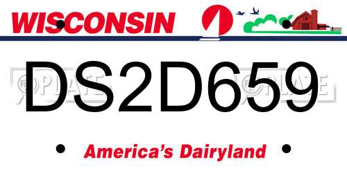 DS2D659 Wisconsin License Plate