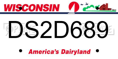 DS2D689 Wisconsin License Plate