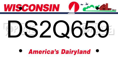 DS2Q659 Wisconsin License Plate