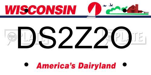 DS2Z2O Wisconsin License Plate