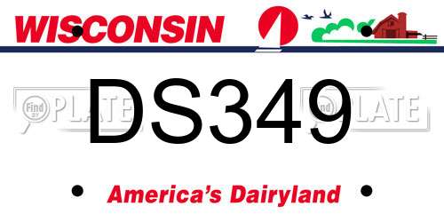 DS349 Wisconsin License Plate