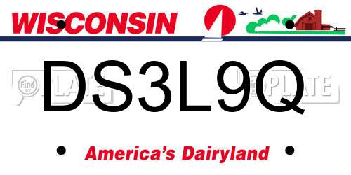 DS3L9Q Wisconsin License Plate