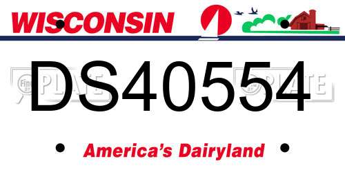 DS40554 Wisconsin License Plate