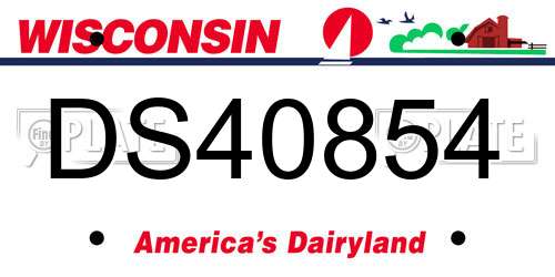 DS40854 Wisconsin License Plate