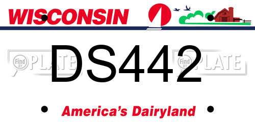 DS442 Wisconsin License Plate