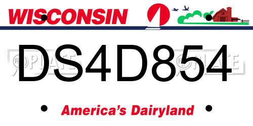 DS4D854 Wisconsin License Plate