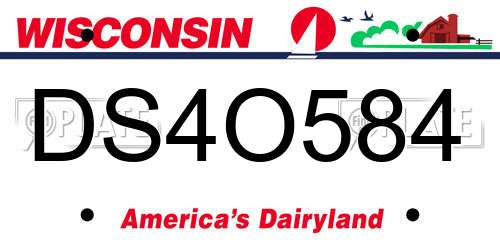 DS4O584 Wisconsin License Plate