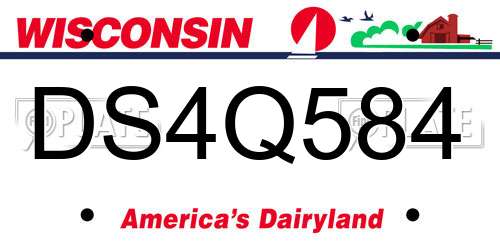 DS4Q584 Wisconsin License Plate