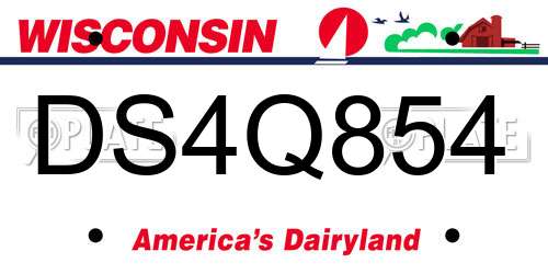 DS4Q854 Wisconsin License Plate