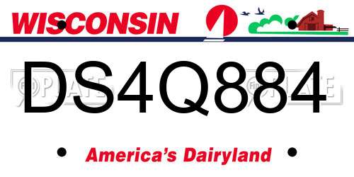 DS4Q884 Wisconsin License Plate