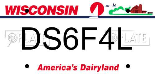 DS6F4L Wisconsin License Plate