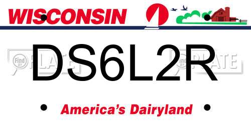 DS6L2R Wisconsin License Plate