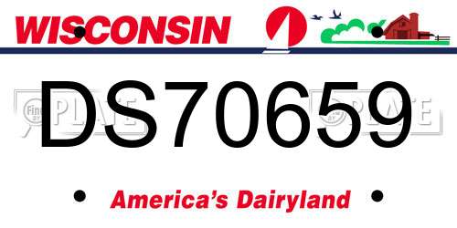 DS70659 Wisconsin License Plate