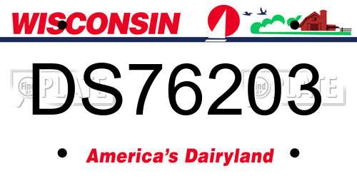 DS76203 Wisconsin License Plate