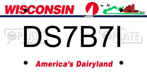 DS7B7I Wisconsin License Plate