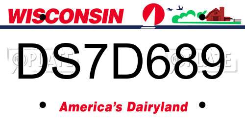 DS7D689 Wisconsin License Plate
