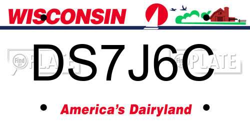DS7J6C Wisconsin License Plate