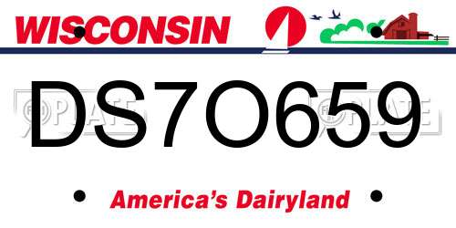 DS7O659 Wisconsin License Plate