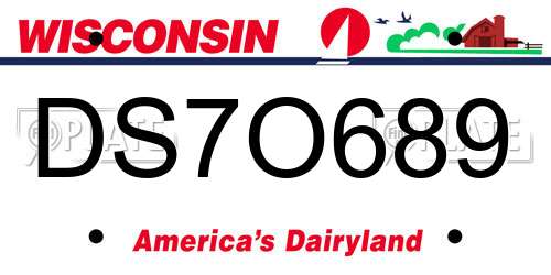 DS7O689 Wisconsin License Plate