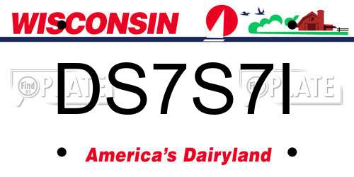 DS7S7I Wisconsin License Plate
