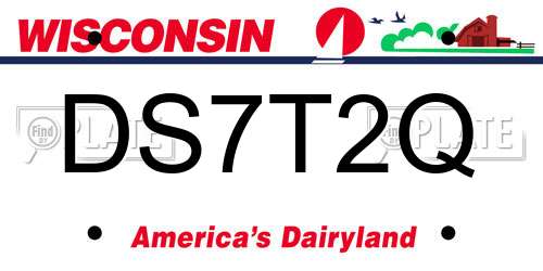 DS7T2Q Wisconsin License Plate