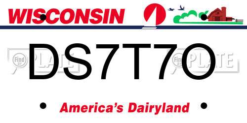 DS7T7O Wisconsin License Plate
