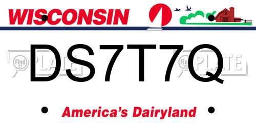 DS7T7Q Wisconsin License Plate