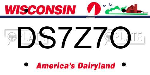 DS7Z7O Wisconsin License Plate