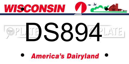 DS894 Wisconsin License Plate