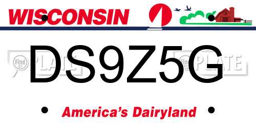 DS9Z5G Wisconsin License Plate