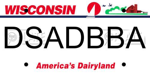 DSADBBA Wisconsin License Plate