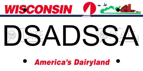 DSADSSA Wisconsin License Plate