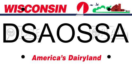 DSAOSSA Wisconsin License Plate