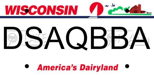 DSAQBBA Wisconsin License Plate